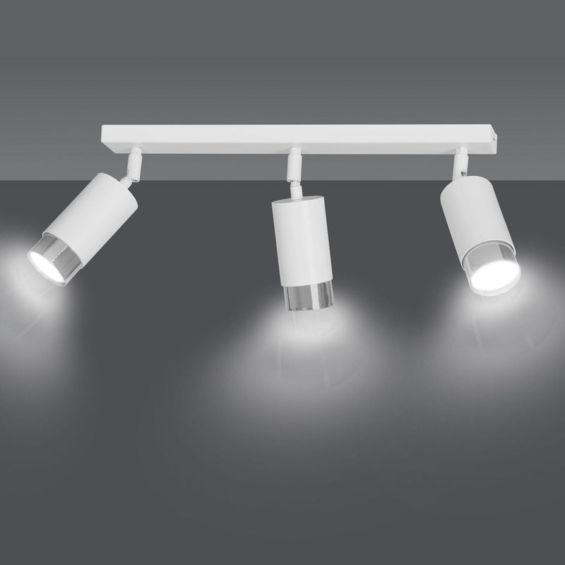Hiro takspot 3 lys - Hvit/Krom-Taklamper-Emibig-962/3-Lightup.no