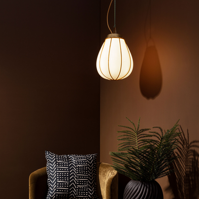 Hobo takpendel 22 cm - Rå messing/Hvit-Takpendler-Örsjö-35871-72-019-Lightup.no