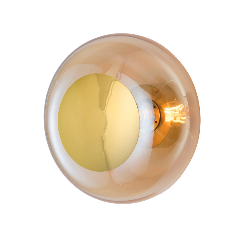 Horizon taklampe/vegglampe M Golden Smoke/gull-Vegglamper-EBB & FLOW-LA101786CW-Lightup.no