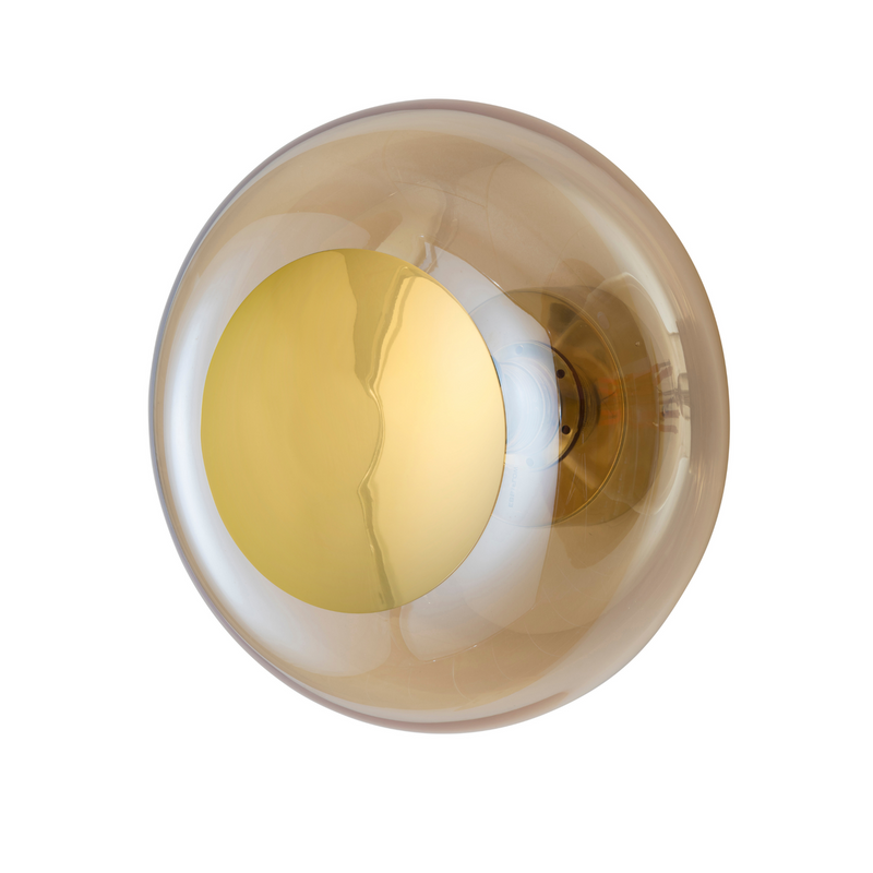 Horizon taklampe/vegglampe M Golden Smoke/gull-Vegglamper-EBB & FLOW-LA101786CW-Lightup.no