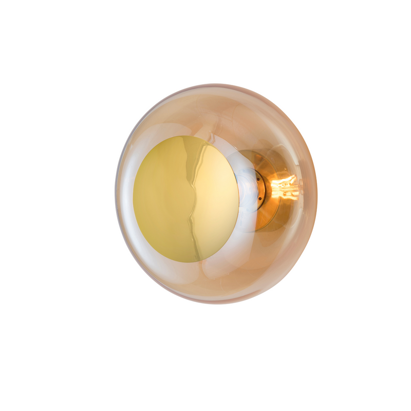 Horizon taklampe/vegglampe S Golden Smoke/gull-Vegglamper-EBB & FLOW-LA101772CW-Lightup.no