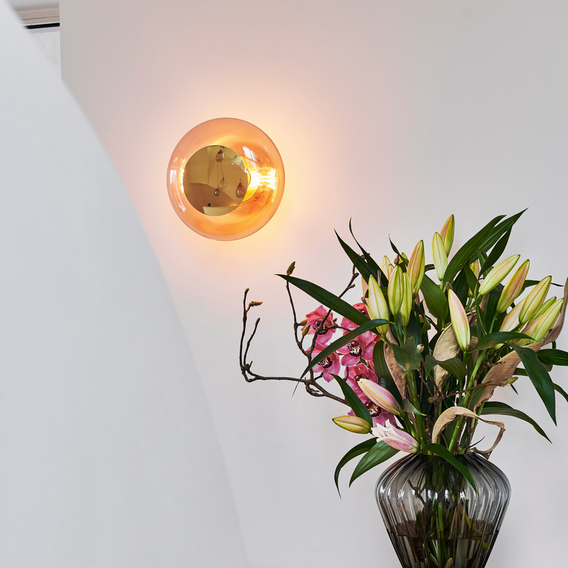 Horizon taklampe/vegglampe S - Korall/Gull-Vegglamper-EBB & FLOW-LA101826CW-Lightup.no