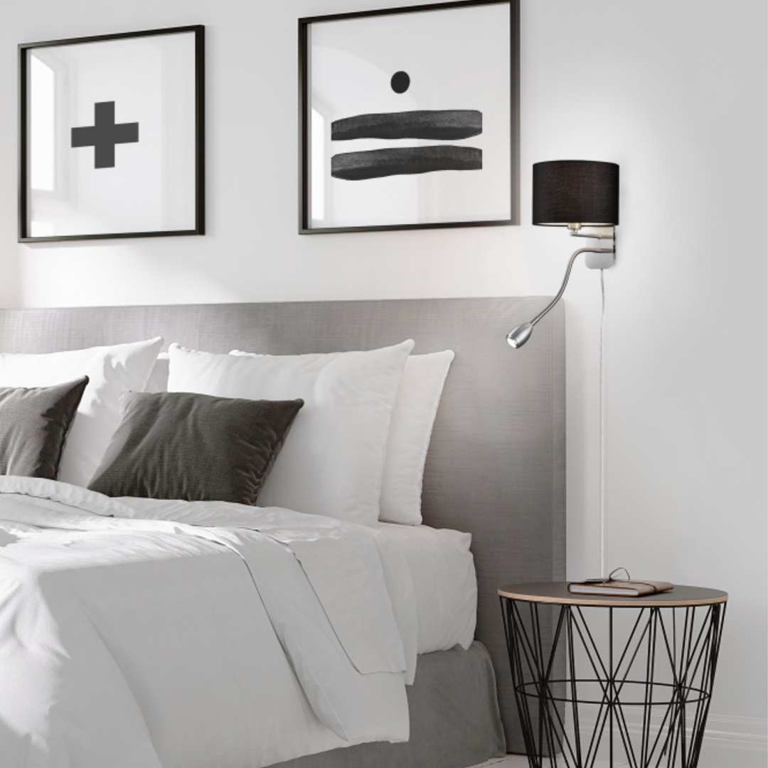 Hotel vegglampe - Nikkel/svart-Vegglamper-Trio Lighting-Svart-Trl__271170202-Lightup.no
