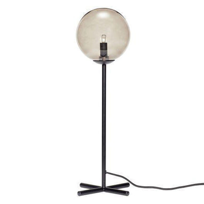 Hübsch bordlampe - Svart/Røykfarget kuppel-Bordlamper-Hübsch A/S-890704-Lightup.no