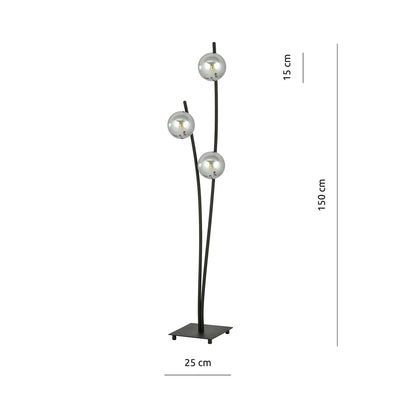 Hunter gulvlampe - Svart/Røykfarget-Gulvlamper-Emibig-1100/LP3-Lightup.no