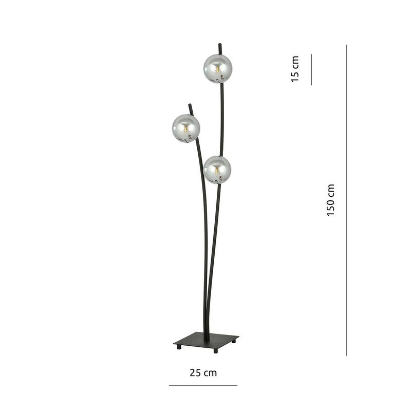 Hunter gulvlampe - Svart/Røykfarget-Gulvlamper-Emibig-1100/LP3-Lightup.no
