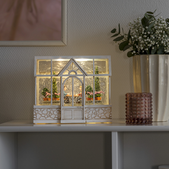 Hvit hagehus-Julebelysning dekor og pynt-Konstsmide-4387-200-Lightup.no