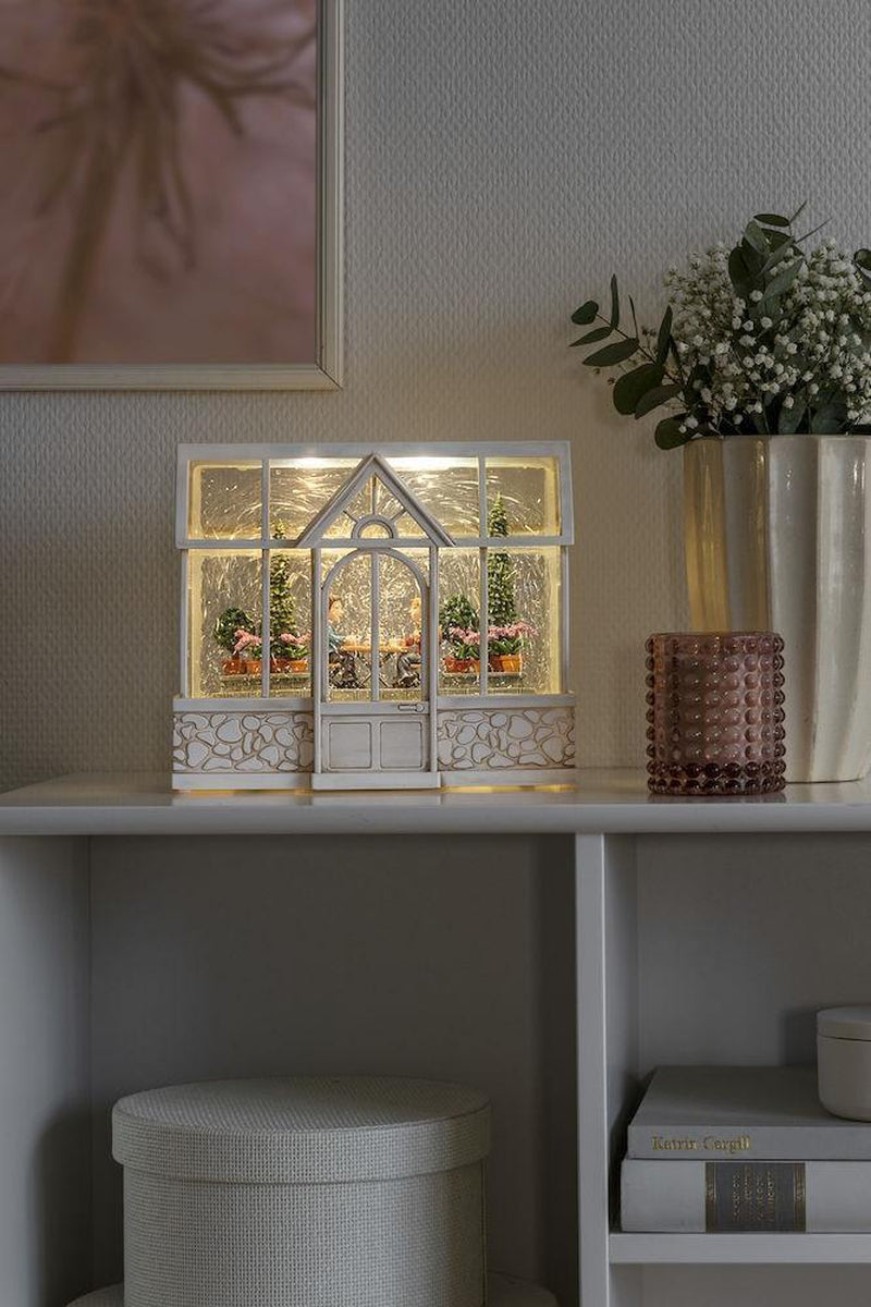 Hvit hagehus-Julebelysning dekor og pynt-Konstsmide-4387-200-Lightup.no