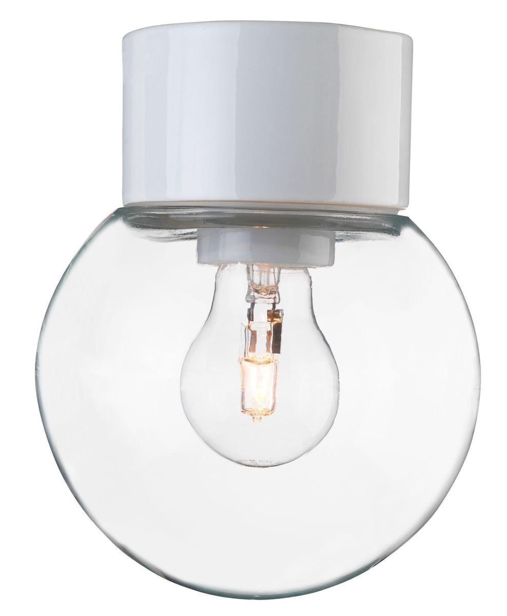 Ifø Classic Glob 15 cm taklampe IP54 - Hvit/Klart glass-Taklamper-Ifø Electric-6040-510-10-Lightup.no