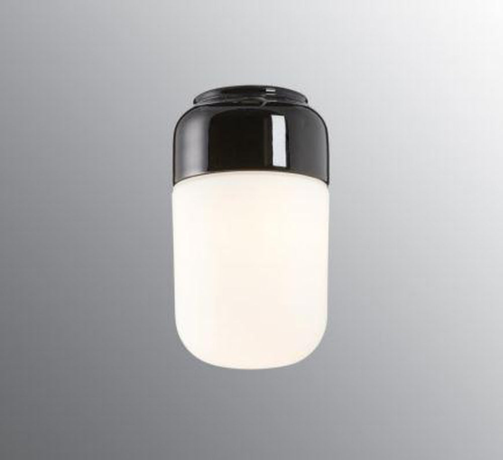 Ifø Ohm 100/170 tak/vegg IP44 - Svart/Opal glass-Taklamper-Ifø Electric-8341-500-16-Lightup.no