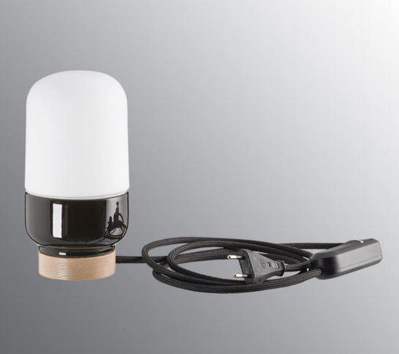 Ifø Ohm 100/190 bordlampe - Svart/Opal glass-Bordlamper-Ifø Electric-8312-500-16-Lightup.no