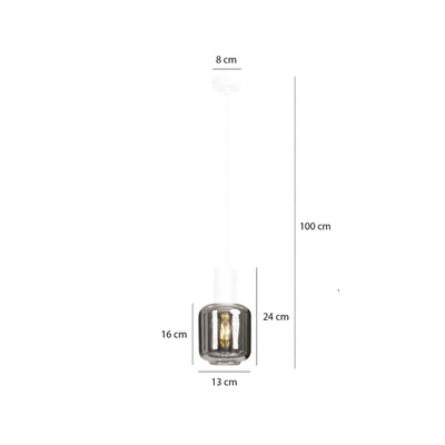 Ingvar 1 takpendel - Hvit/Røykfarget-Takpendler-Emibig-1015/1-Lightup.no