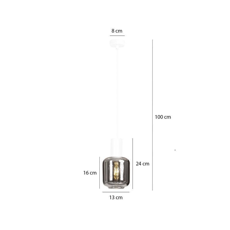 Ingvar 1 takpendel - Hvit/Røykfarget-Takpendler-Emibig-1015/1-Lightup.no