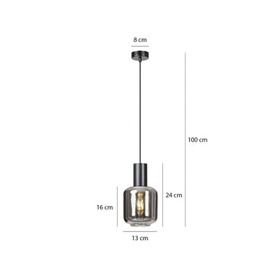 Ingvar 1 takpendel - Svart/Røykfarget-Takpendler-Emibig-1014/1-Lightup.no