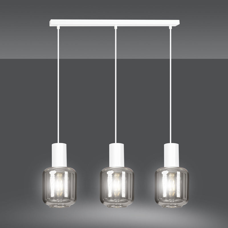 Ingvar 3 takpendel - Hvit/Røykfarget-Takpendler-Emibig-1015/3-Lightup.no