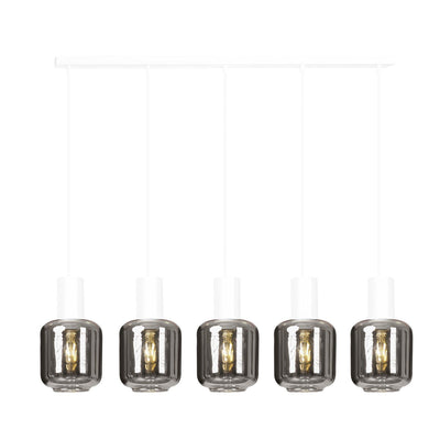 Ingvar 5 takpendel - Hvit/Røykfarget-Takpendler-Emibig-1015/5-Lightup.no