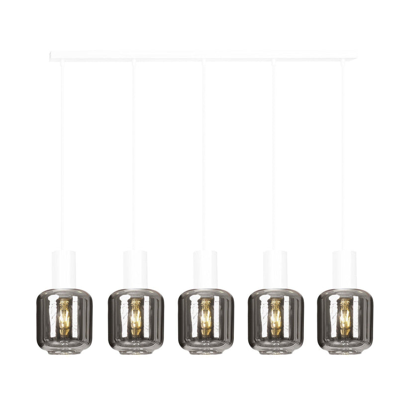Ingvar 5 takpendel - Hvit/Røykfarget-Takpendler-Emibig-1015/5-Lightup.no