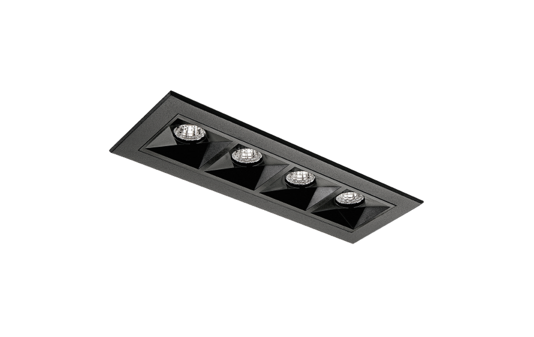 Inspire R 150 innfelt downlight 4 lys 8W RA98 3000K dimbar - Svart-Downlight lavtbyggende-Sg Armaturen As-Svart / Hvit-3203522-Lightup.no
