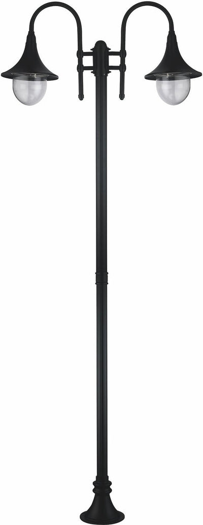 Italy stolpe 2 lykt 220 cm E27 IP44 - Svart-Utebelysning stolpe-Malmbergs-7760037-Lightup.no