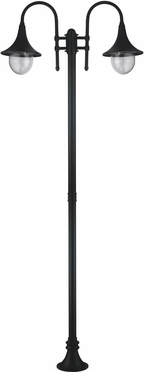 Italy stolpe 2 lykt 220 cm E27 IP44 - Svart-Utebelysning stolpe-Malmbergs-7760037-Lightup.no