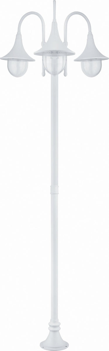 Italy stolpe 3 lykt 220 cm E27 IP44 - Hvit-Utebelysning stolpe-Malmbergs-7760038-Lightup.no