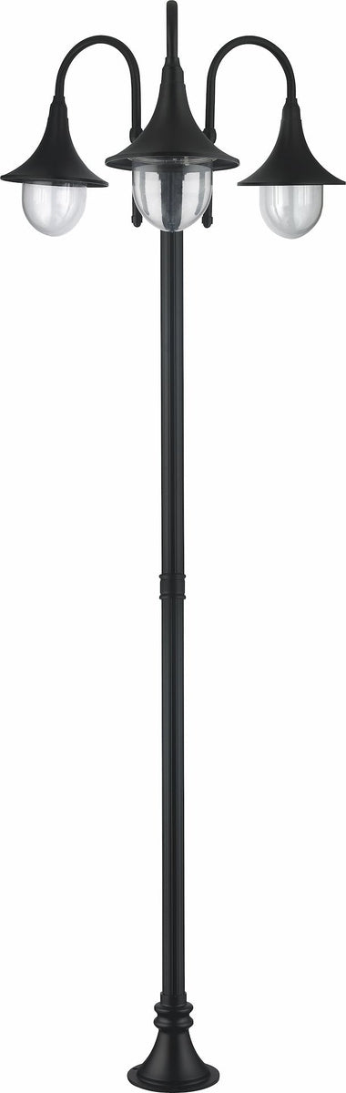 Italy stolpe 3 lykt 220 cm E27 IP44 - Svart-Utebelysning stolpe-Malmbergs-7760039-Lightup.no