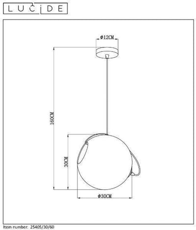Jazzlynn takpendel 30 cm - Klar-Takpendler-Lucide-LC25405/30/60-Lightup.no