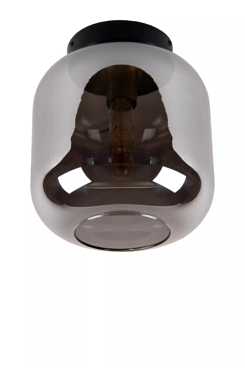Joanet taklampe 25 cm - Svart/Røykfarget-Taklamper-Lucide-Svart / Messing / Røyk-LC45194/25/65-Lightup.no