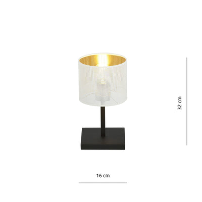 Jordan bordlampe 32 cm - Hvit/Gullfarget-Bordlamper-Emibig-1145/LN1-Lightup.no