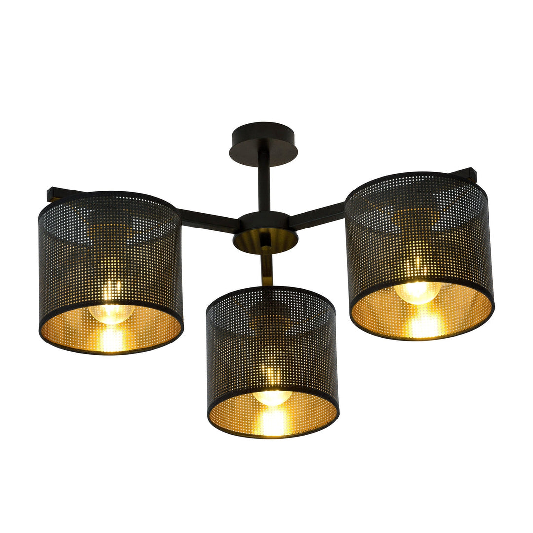 Jordan taklampe 55 cm 3-lys - Svart/Gullfarget-Taklamper-Emibig-Svart / Gull-1144/3-Lightup.no