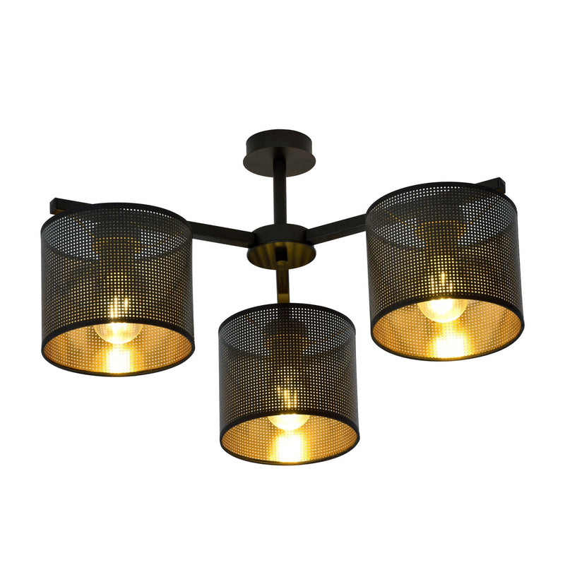 Jordan taklampe 55 cm 3-lys - Svart/Gullfarget-Taklamper-Emibig-1144/3-Lightup.no