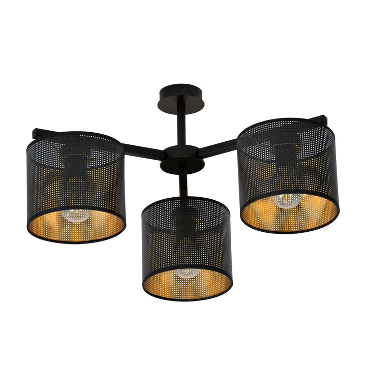 Jordan taklampe 55 cm 3-lys - Svart/Gullfarget-Taklamper-Emibig-Svart / Gull-1144/3-Lightup.no