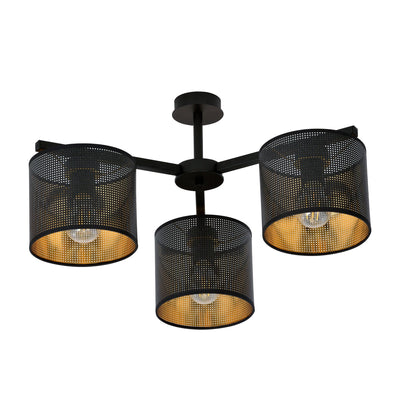 Jordan taklampe 55 cm 3-lys - Svart/Gullfarget-Taklamper-Emibig-1144/3-Lightup.no