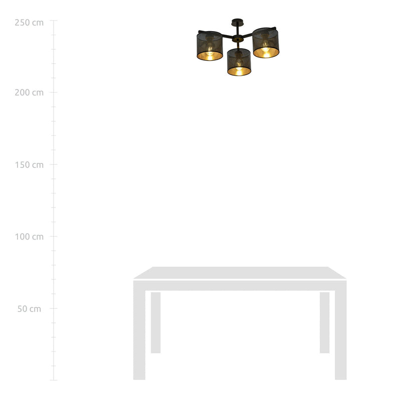 Jordan taklampe 55 cm 3-lys - Svart/Gullfarget-Taklamper-Emibig-1144/3-Lightup.no