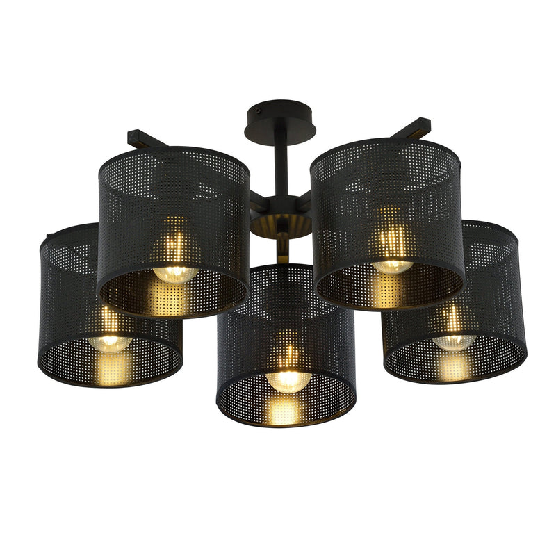 Jordan taklampe 55 cm 5-lys - Svart-Taklamper-Emibig-1143/5-Lightup.no