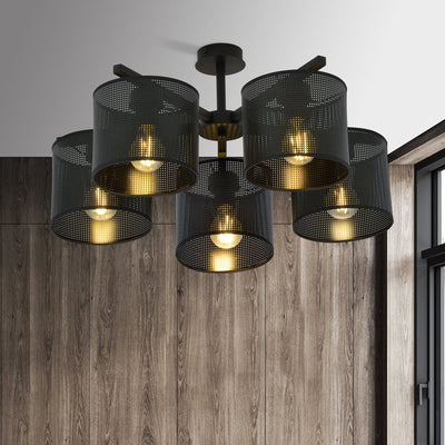 Jordan taklampe 55 cm 5-lys - Svart-Taklamper-Emibig-1143/5-Lightup.no