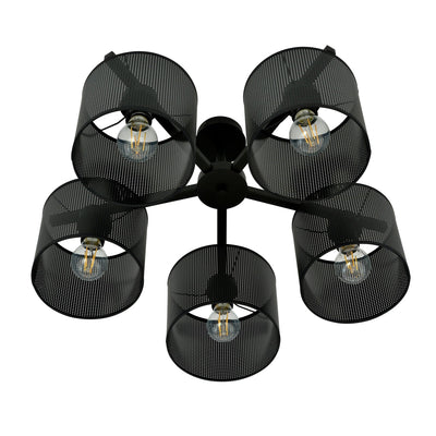 Jordan taklampe 55 cm 5-lys - Svart-Taklamper-Emibig-1143/5-Lightup.no