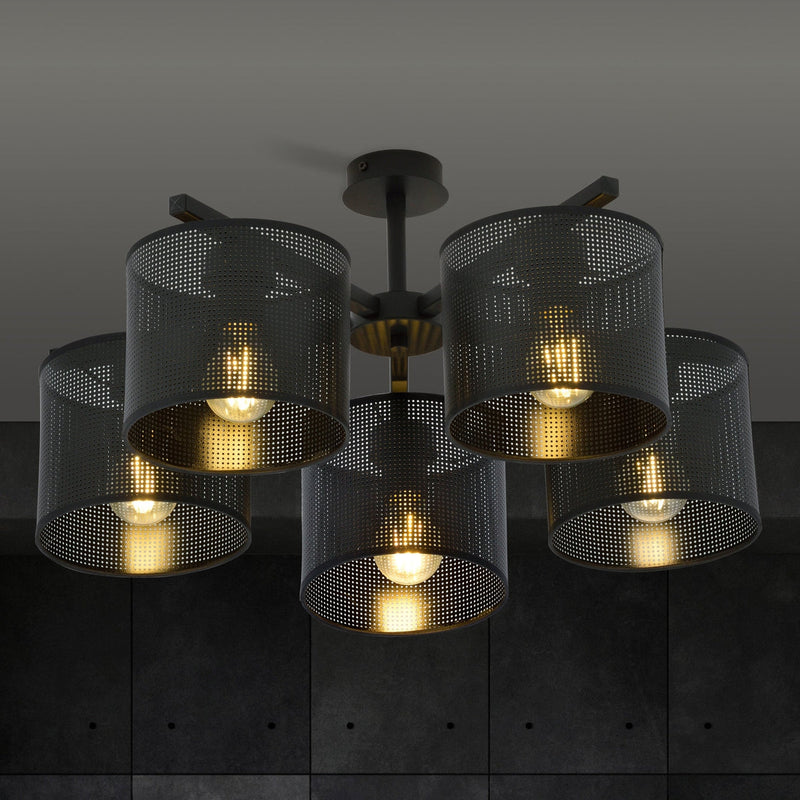 Jordan taklampe 55 cm 5-lys - Svart-Taklamper-Emibig-1143/5-Lightup.no