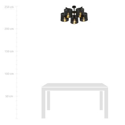 Jordan taklampe 55 cm 5-lys - Svart-Taklamper-Emibig-1143/5-Lightup.no