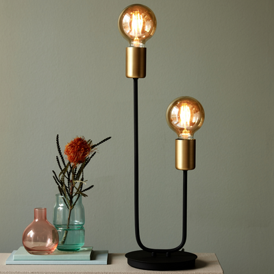 Josefine bordlampe - Svart / messing-Bordlamper-Nordlux-48955003-Lightup.no
