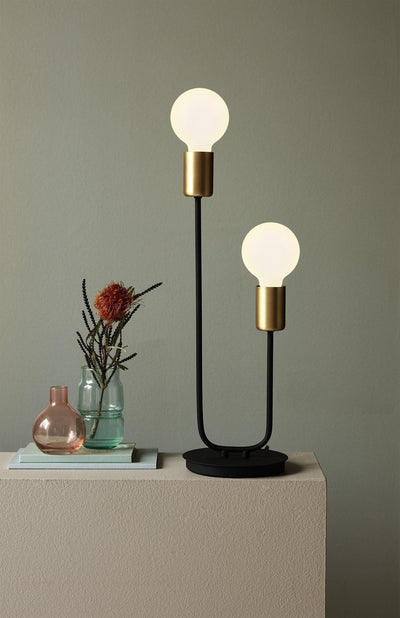 Josefine bordlampe - Svart / messing-Bordlamper-Nordlux-48955003-Lightup.no