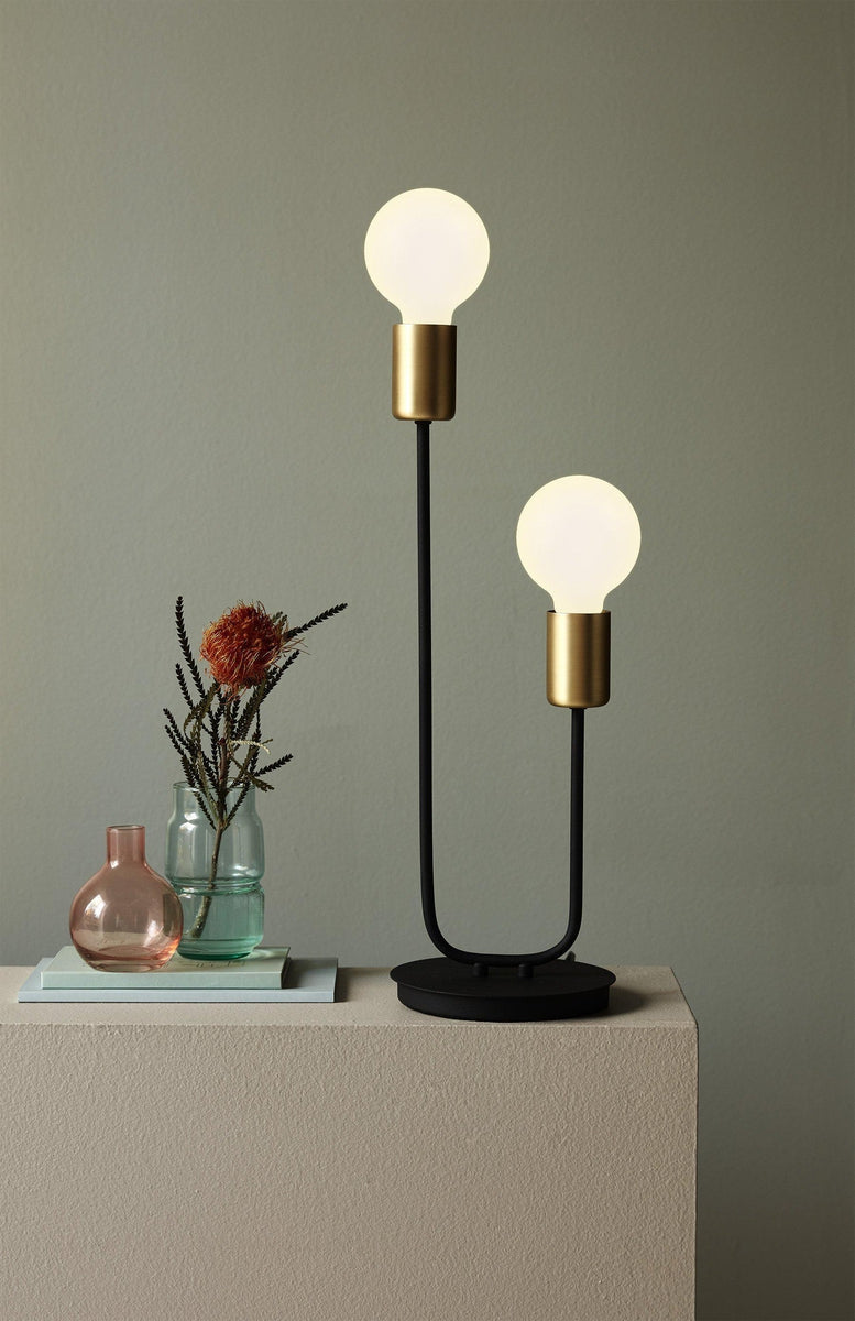 Josefine bordlampe - Svart / messing-Bordlamper-Nordlux-48955003-Lightup.no