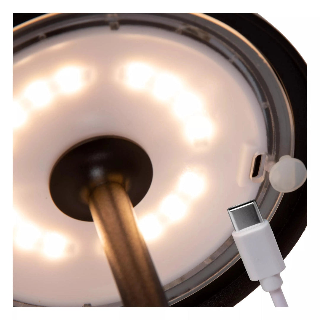 Joy oppladbar bordlampe 1,5W 3000K Dimbar IP54 inne/utendørs - Svart-Bordlamper-Lucide-LC15500/02/30-Lightup.no