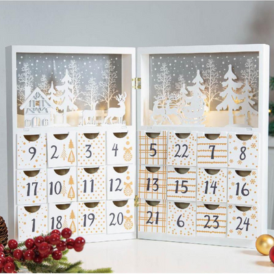Julekalender med lys 39 cm Batteridrevet-Julebelysning dekor og pynt-Scanlight-169713-Lightup.no