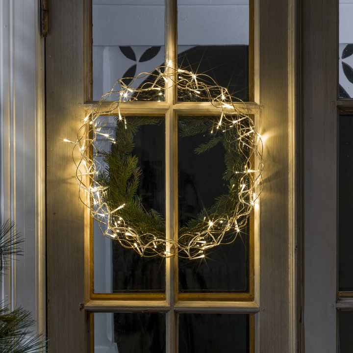 Julekrans med lys 45 cm varmhvit led - Gull-Julebelysning dekor og pynt-Konstsmide-Gull-2891-803-Lightup.no