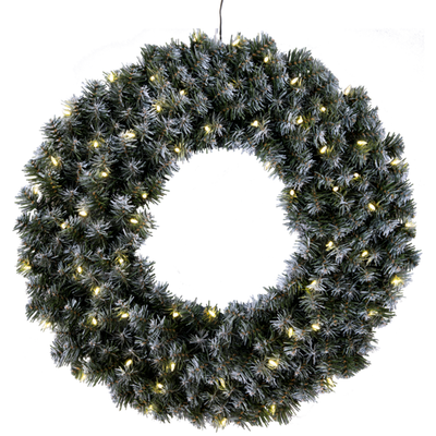 Julekrans med lys Edmonton 70 cm 60-lys - Grønn-Julebelysning dekor og pynt ute-Star Trading-612-11-Lightup.no