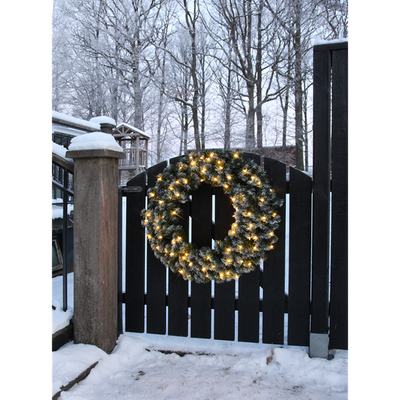Julekrans med lys Edmonton 90 cm 80-lys - Grønn-Julebelysning dekor og pynt ute-Star Trading-612-28-Lightup.no