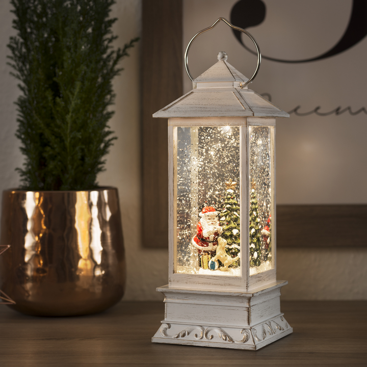 Julelanterne - Julenisse 27cm - Hvit-Julebelysning dekor og pynt-Konstsmide-Hvit-4364-200-Lightup.no