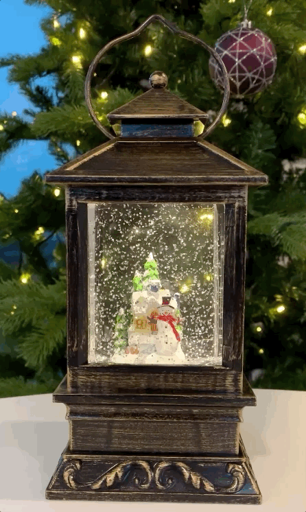 Julelanterne - Snømann 22cm