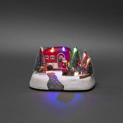 Julenisse med campingvogn-Julebelysning dekor og pynt-Konstsmide-4238-000-Lightup.no